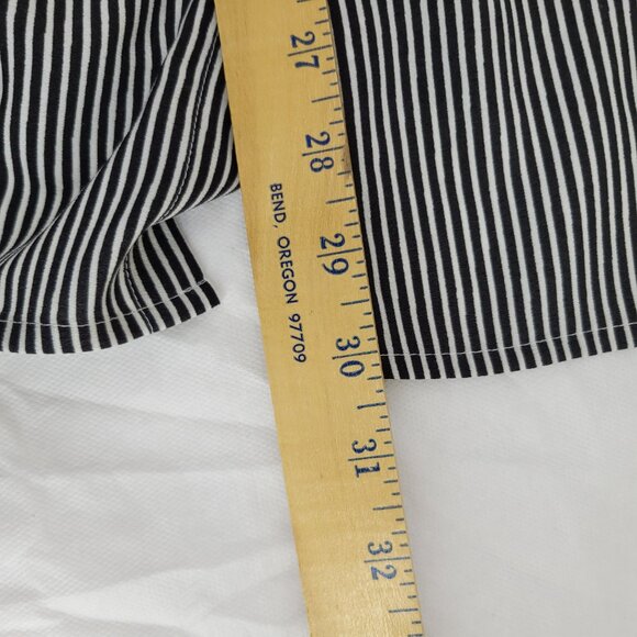 Van Heusen Shirt Women's XXL Charcoal White Stripe Long Sleeve Button Up Collar - Picture 8 of 12